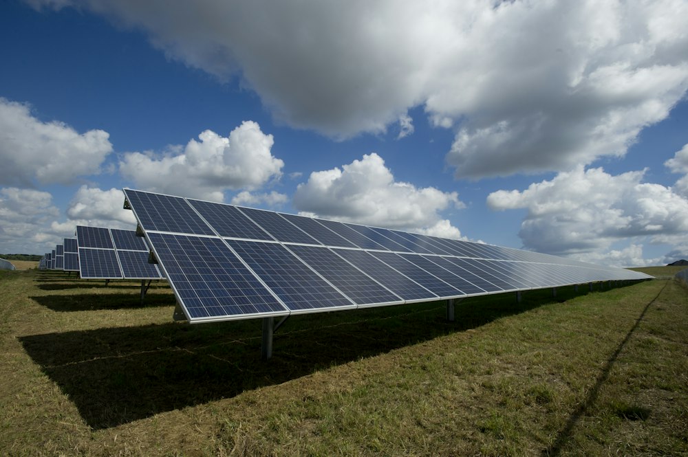 Utility-scale solar panel installation